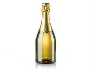 Champagne bottles on a white background