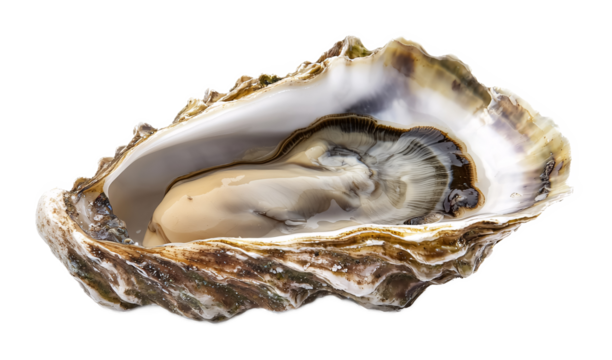 Fresh oyster on a white background. isolated background.