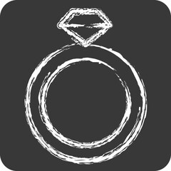 Icon Ring. related to Women symbol. chalk Style. design editable