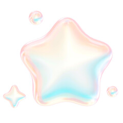 3D Iridescent Pastel Star 