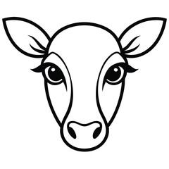 Cute Cartoon Cow Eyes Vector Illustration Design