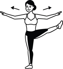 Walking High Kicks vector illustration, Walking High Kicks silhouette vector art, Walking High Kicks line art vector