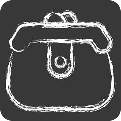 Icon Purse. related to Women symbol. chalk Style. design editable