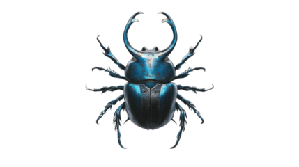 Stag beetle and other beetles on a white background with a focus on macro details of insects and their features