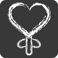 Icon Hurt Ballon. related to Women symbol. chalk Style. design editable