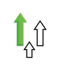 arrow icon. up arrow symbol on white background. has the effect of strengthening, rising, progressive, increasing. mixed design style. vector design template