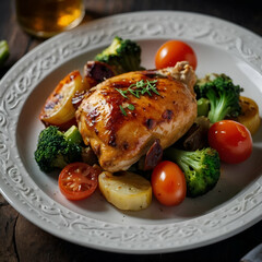 roasted chicken with vegetables