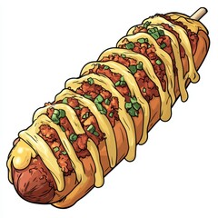 Hot dog vector illustration creative food art cartoon style design