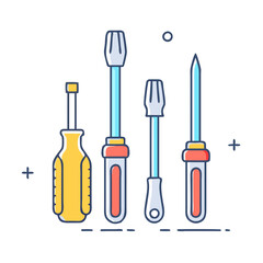 screwdriver set icon, screwdriver set vector illustration-simple illustration of screwdriver set, perfect for screwdriver set logos and icons