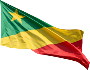 waving flag of Congo, national symbol