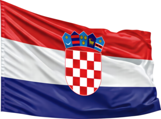 waving flag of Croatia, national symbol