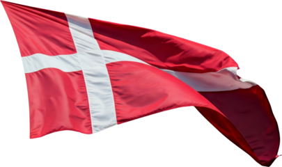 waving flag of Denmark, national symbol