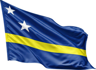 waving flag of Curaçao, national symbol