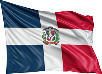 Naklejka premium waving flag of Dominican Republic, national symbol