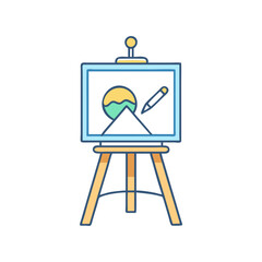 artist s easel icon, artist s easel vector illustration-simple illustration of artist s easel, perfect for artist s easel logos and icons