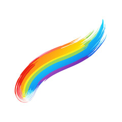 brush stroke in rainbow colors icon, brush stroke in rainbow colors vector