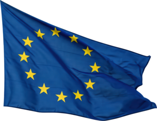 Waving flag of europe, international symbol