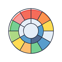 Obraz premium color wheel icon, color wheel vector illustration-simple illustration of color wheel, perfect for color wheel logos and icons