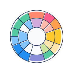Obraz premium color wheel icon, color wheel vector illustration-simple illustration of color wheel, perfect for color wheel logos and icons