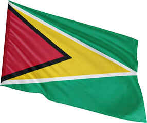 Waving flag of Guyana, national symbol