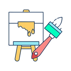 paintbrush and canvas icon, paintbrush and canvas vector illustration-simple illustration of paintbrush and canvas, perfect for paintbrush and canvas logos and icons