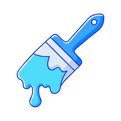 paintbrush dipped in blue paint icon, paintbrush dipped in blue paint vector, 