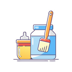 paintbrush cleaning jar icon, paintbrush cleaning jar vector illustration-simple illustration of paintbrush cleaning jar, perfect for paintbrush cleaning jar logos and icons