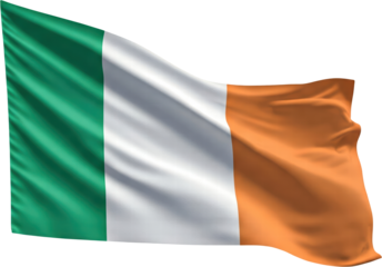 Waving flag of Ireland, national symbol