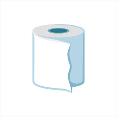 Toilet roll of paper isolated on white background. 