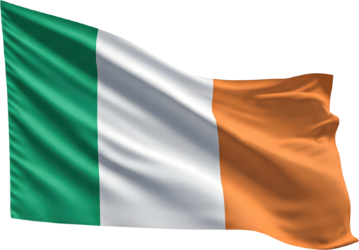 Waving flag of Ireland, national symbol