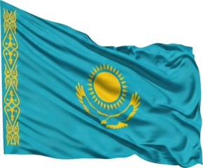 Waving flag of Kazakistan, national symbol