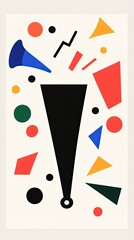 Abstract Geometric Art with Bold Shapes and Vibrant Colors on a Light Background