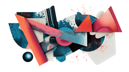 A colorful illustration of a Star of David made from a star-shaped ribbon, designed as a decorative symbol with a paper origami style, perfect for holiday and Christmas themes