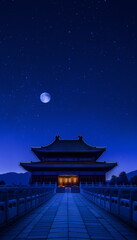 Obraz premium Han Dynasty Tombs at Night At night the Han Dynast_004