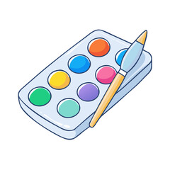 watercolor paint palette icon, watercolor paint palette vector illustration-simple illustration of watercolor paint palette, perfect for watercolor paint palette logos and icons