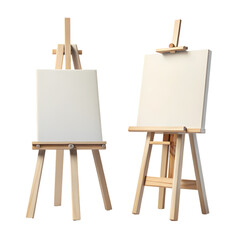 Two Wooden Easels Blank Canvases Art Studio Display Mockup Template life home white paint brush     