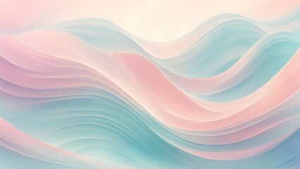 Abstract pastel background with flowing, wavy lines in shades of pink and teal.