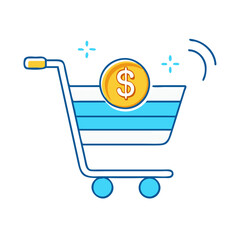 shopping cart with dollar sign icon, shopping cart with dollar sign vector, 