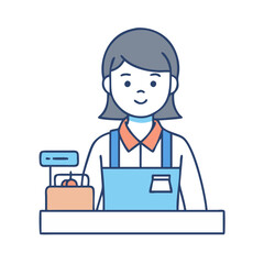store clerk icon, store clerk vector illustration-simple illustration of store clerk, perfect for store clerk logos and icons