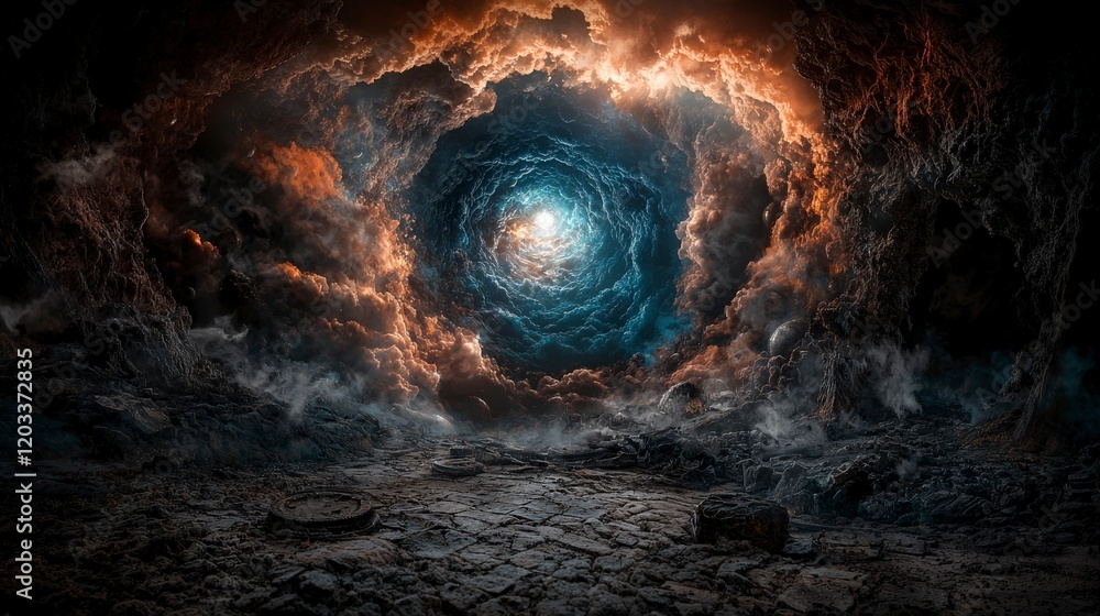 Leinwandbilder Exploring the void an artistic representation of empty space between realities abstract landscape surreal environment