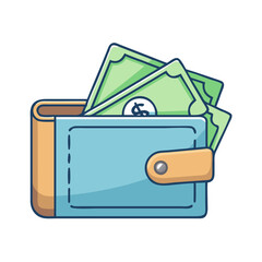 wallet with cash icon, wallet with cash vector illustration-simple illustration of wallet with cash, perfect for wallet with cash logos and icons