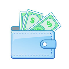 wallet with cash icon, wallet with cash vector illustration-simple illustration of wallet with cash, perfect for wallet with cash logos and icons