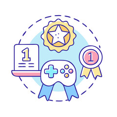 game achievements badge icon, game achievements badge vector illustration-simple illustration of game achievements badge, perfect for game achievements badge logos and icons