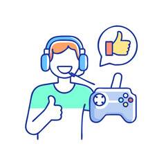 Fototapeta premium gamer s thumbs up icon, gamer s thumbs up vector illustration-simple illustration of gamer s thumbs up, perfect for gamer s thumbs up logos and icons