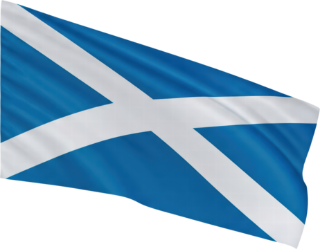 waving flag of Scotland, national symbol