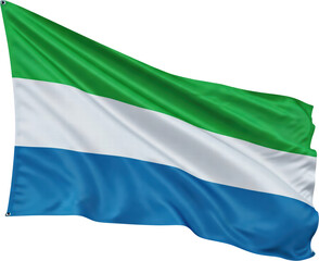 Fototapeta premium waving flag of Sierra Leone, national symbol