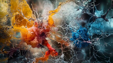 Exploring overlapping dimensions of microstructures abstract environment art fluid dynamics colorful textures