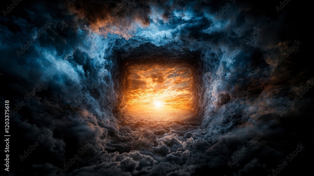 Aufkleber Perception crossing boundaries of time and space a journey through celestial dimensions abstract art dreamlike environment