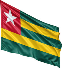 waving flag of Togo, national symbol