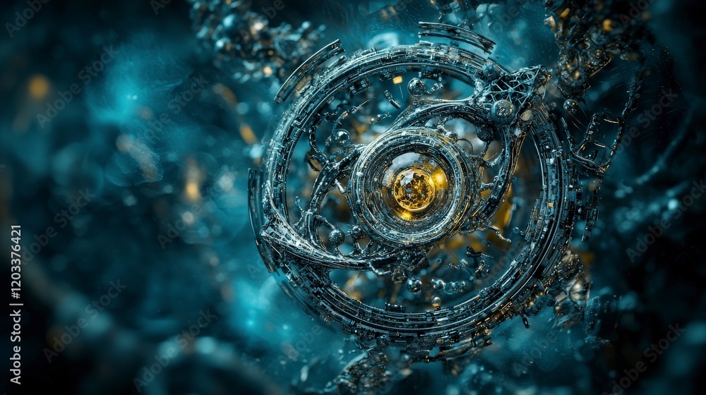 Poster transformative energy symbol abstract environment digital art futuristic setting close-up view livin